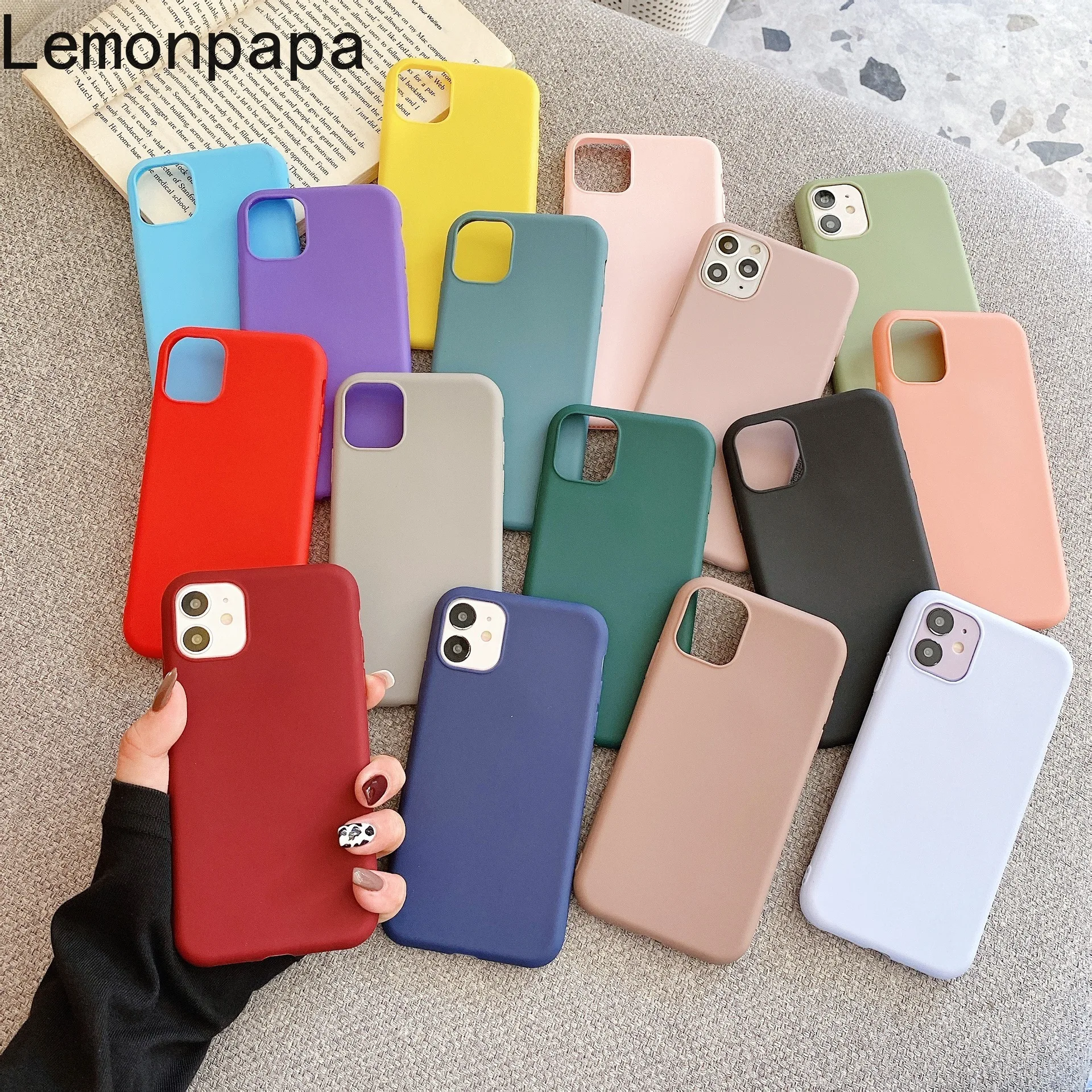 

Candy Colors Silicone Luxury Phone Case for Apple IPhone 11 12 Pro Max 7 8 6 6S Plus XR X XS MAX 5 5S SE Shockproof Case Cover