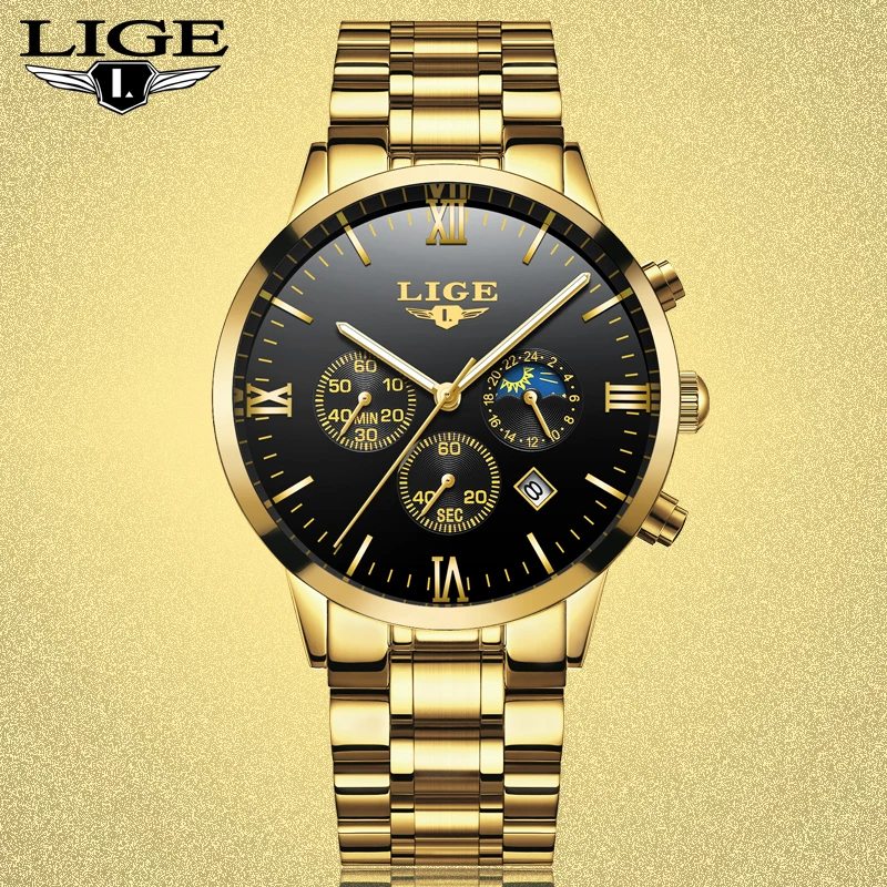 2020LIGE часы для мужчин хронограф спортивные мужские Топ бренд класса люкс