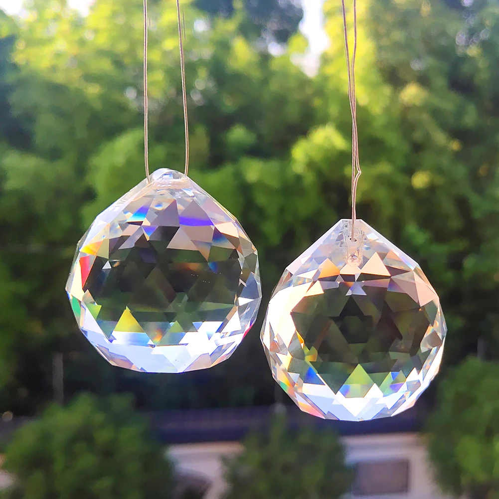 

40MM Crystal Ball Clear Crystal Prisms Suncatcher Chandelier Crystals Pendants Accessories DIY Bead Curtain Hanging Ornament 1PC