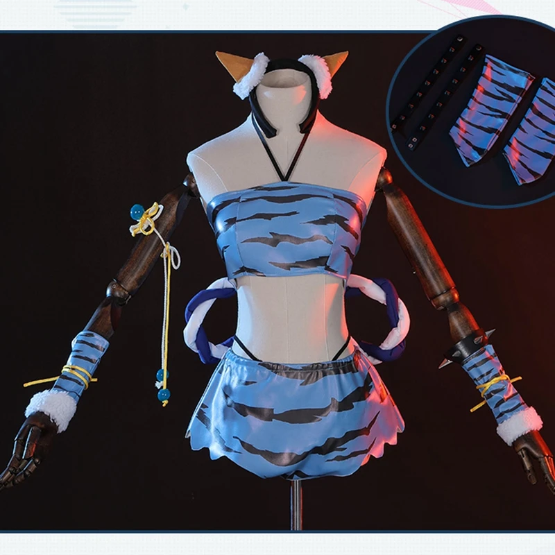 

Костюм для косплея аниме «Re: Zero Rem», костюм из кожи тигра для сексуальной девушки, вечерний костюм на Хэллоуин
