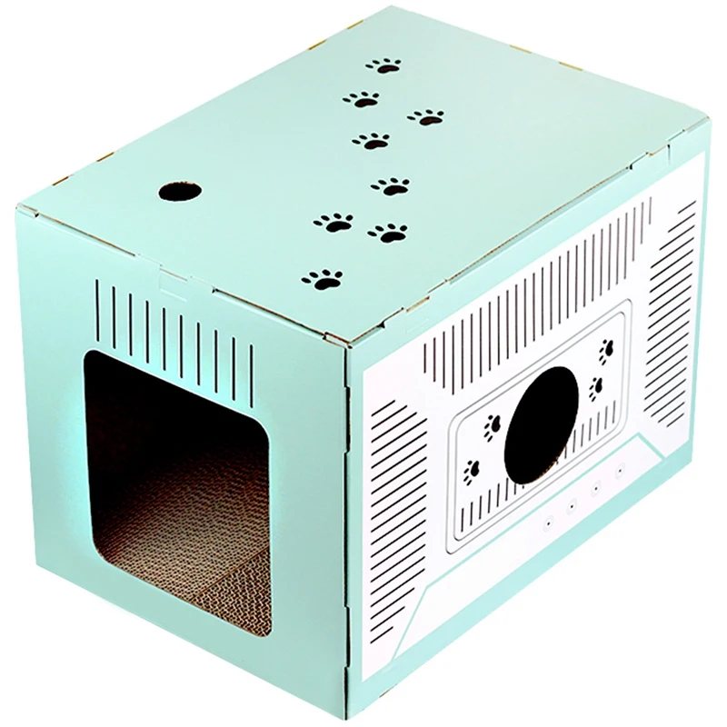 best cat nest teaser toy paper box cat teaser toy wearable practice claw device corrugated paper scratching nest pet toy free global shipping