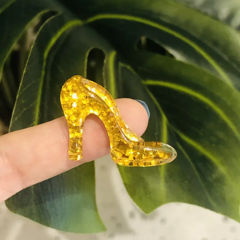 Милые полимерные туфли на высоком каблуке с плоской задней поверхностью 20 шт.