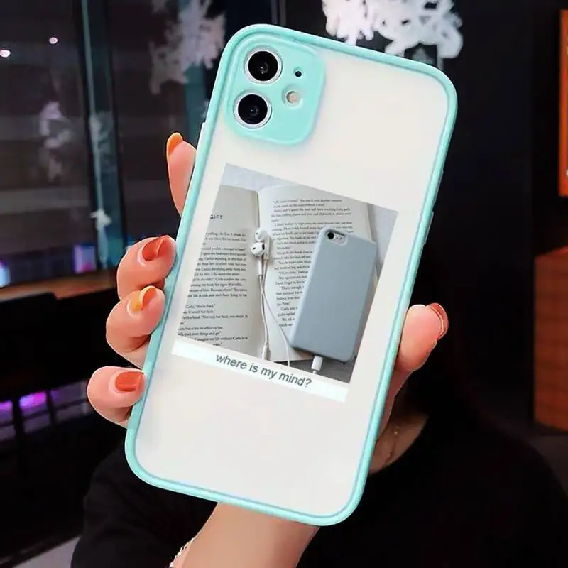 

Pink aesthetic design sky airplane pattern Phone Cases matte transparent For iphone 7 8 11 12 plus mini x xs xr pro max cover