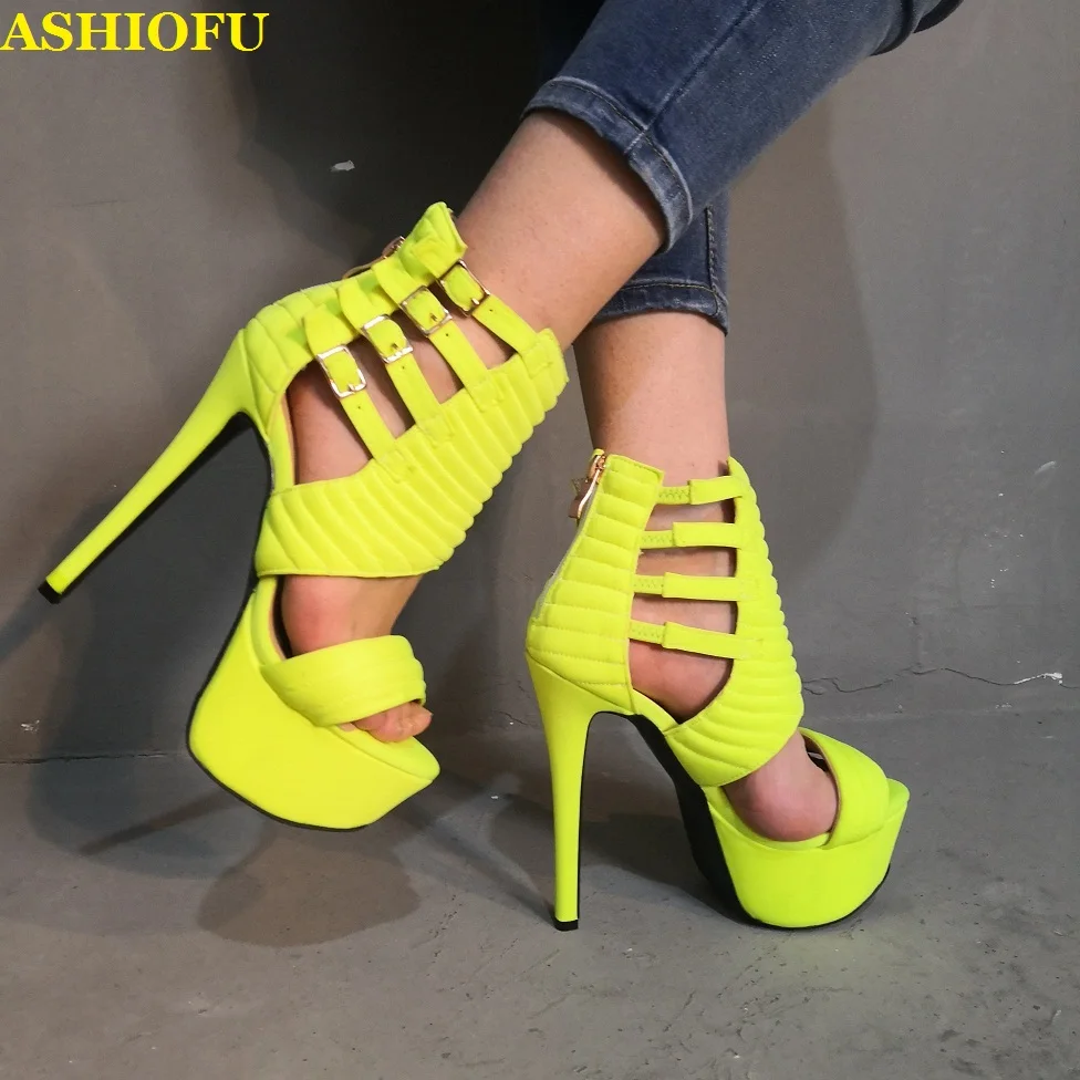 

ASHIOFU/Новинка; Женские босоножки на высоком каблуке; Реальные фотографии; Модельные туфли для выпускного вечера; Модные Клубные вечерние бос...