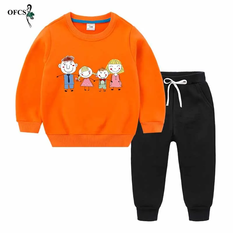 Baby Clothing Sets Children's suit 2-12 Years Birthday Boys Tracksuits Kids Fashion Sport Suits sweater Top +Pants 2pcs Set | Детская