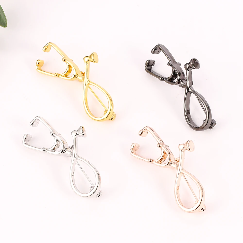 4 цвета стетоскоп Броши модный медицинский ювелирный булавка для медсестер