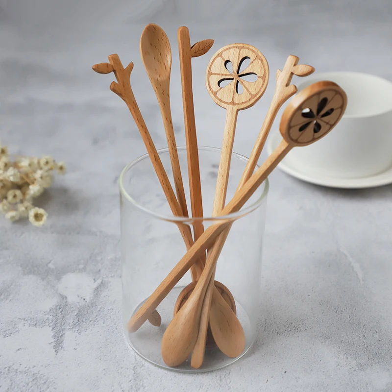 Новинка деревянный молока Мёд специальная ложка для смешивания ложки с длинной