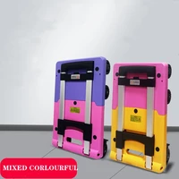 folding hand truck portable trolley compact utility luggage cart folding trolley tpr wheel for shopping business travel cargo