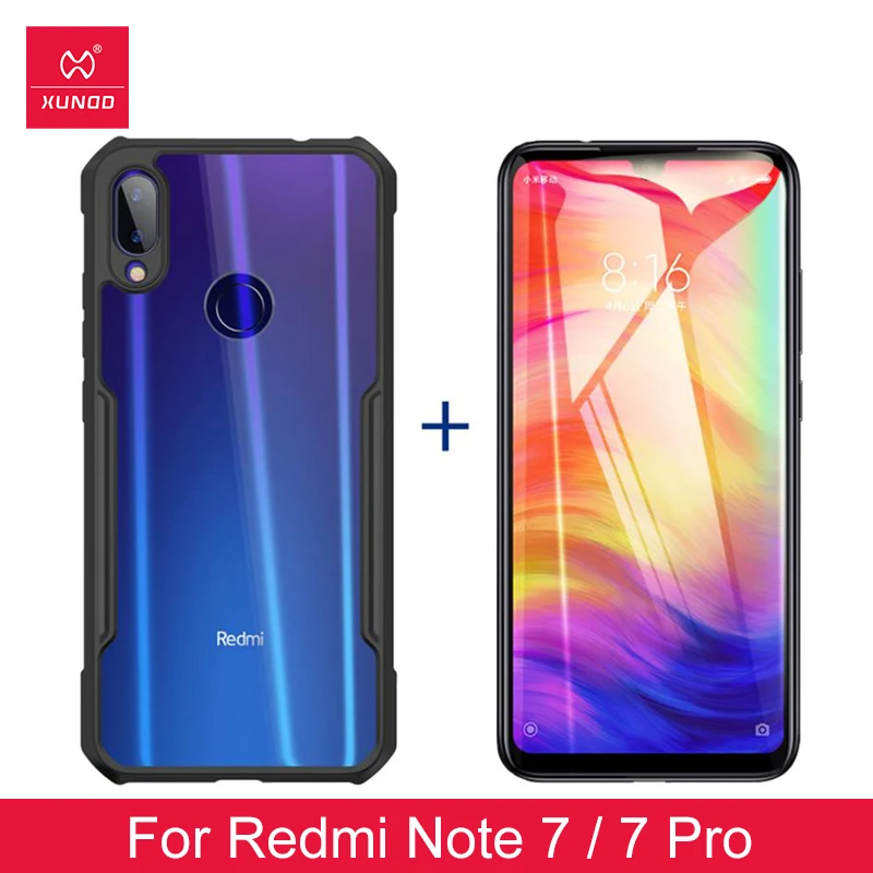 Чехол для телефона Xundd комплект Xiaomi Redmi Note 7 7pro защитный чехол бампер прозрачная