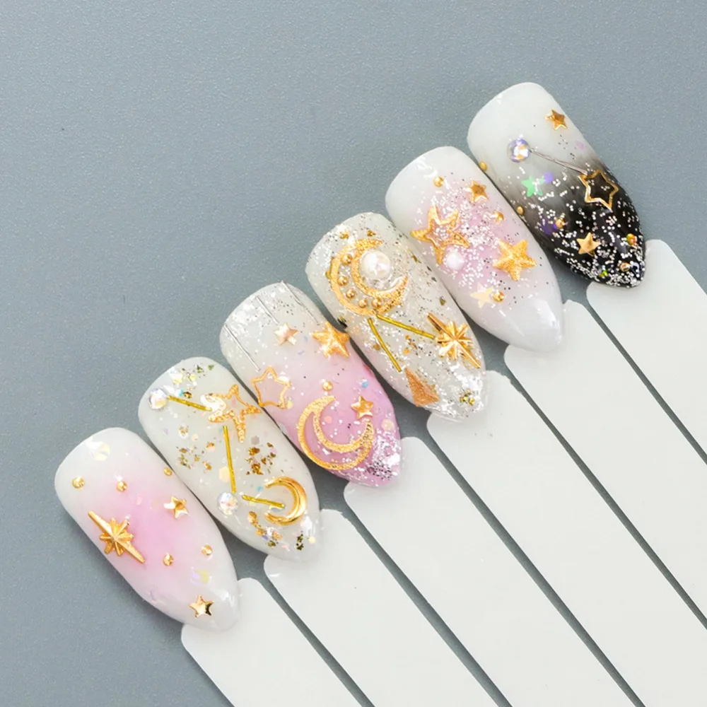 Металлические заклепки для ногтей многоформенные украшения из сплава 3d маникюра