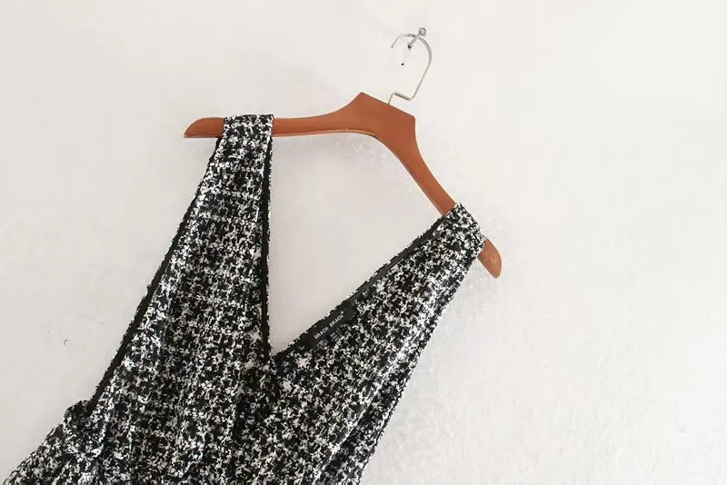 Женская твидовая юбка на подтяжках элегантный повседневный комбинезон с