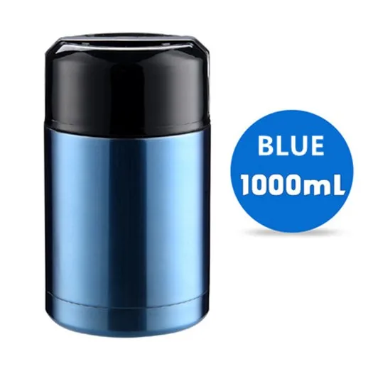 1000ml Blue 800/1000 мл Термос с двойными стенками из нержавеющей стали для еды для супа контейнеры большой емкости термосы для ланча бэнто коробка - Цвет: 1000ml Blue