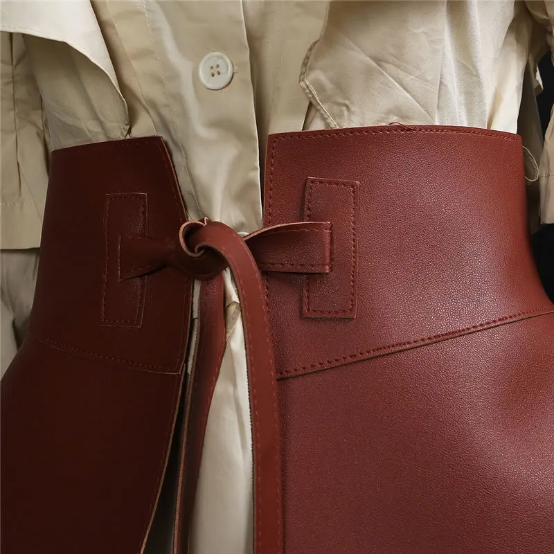 

XITAO Women Ruffle Dress Fashion New Two Piece Set Full Sleeve Pleated Single Breast 2020 Autumn Elegant Loose Dress ZY1001