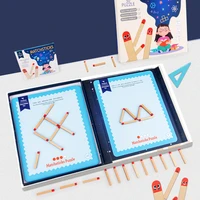 kids matches jigsaw game children logical thinking training puzzle geometric shape building set math learning teaching tool toys