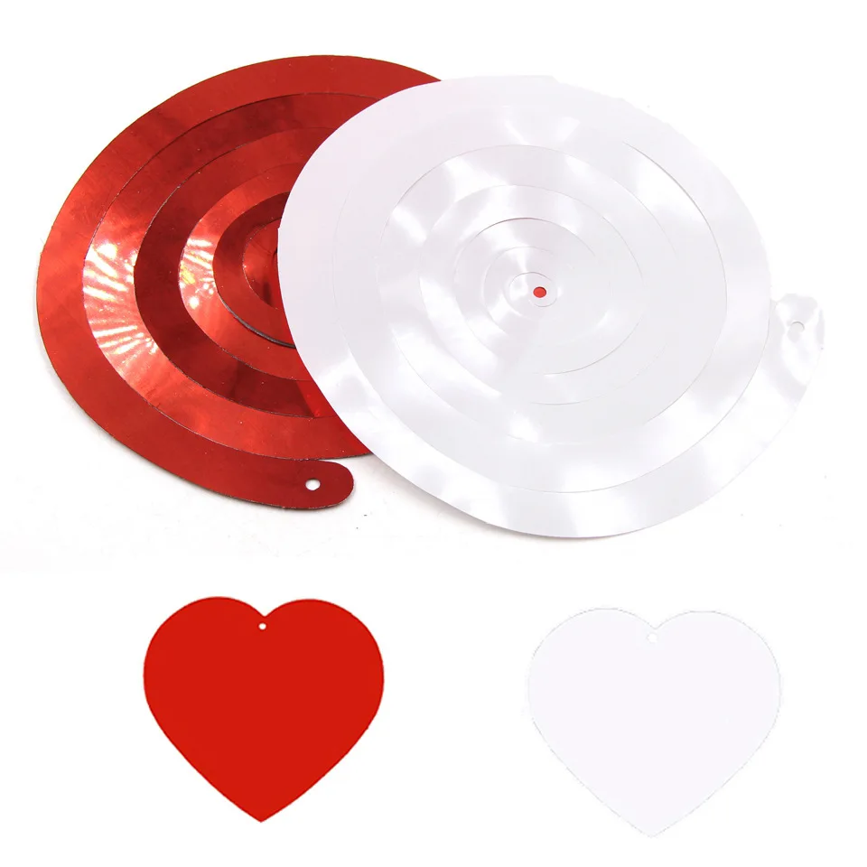 6 шт. ПВХ спираль вечерние висячие украшения любящее сердце алюминиевая фольга