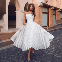 2022 women party night long vestidos de gala elegant evening gowns a line sleeveless strapless robe de soiree white prom dresse