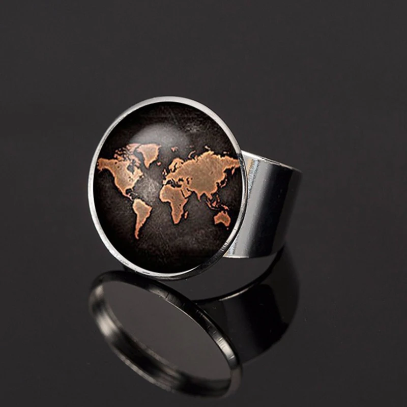 SUTEYI 2021 Мода очарование для женщин старинные бронзовые карта мира регулируемое