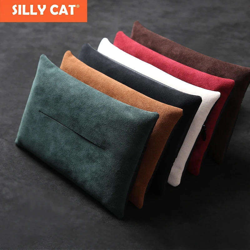 

Quality Turn Fur Suede Car Tissue Box Multifunctional Hanging Seat Type Sunshade Block Armrest Box Car Drawer Tissue Box