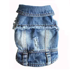 Повседневная джинсовая куртка с изображением кошки, сфинкса, одежда для кошки на весну и осень, ковбойская модель маленькой и средней длины, Джинсовая безрукавка с лацканами