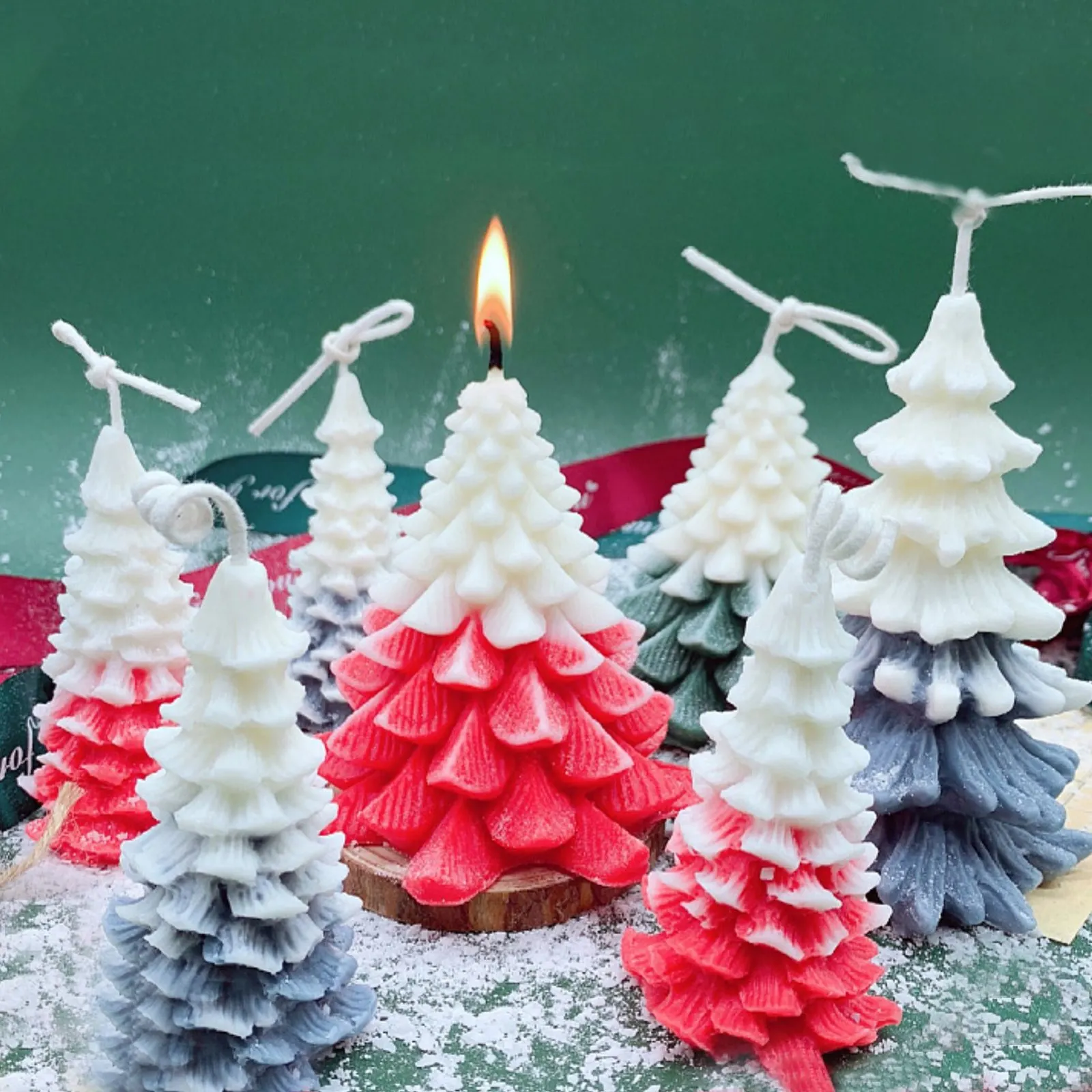 

Рождественская Форма 3D Трехмерная кедровая свеча силиконовая форма «сделай сам» Ароматизированная свеча Рождественский абразивный инстр...