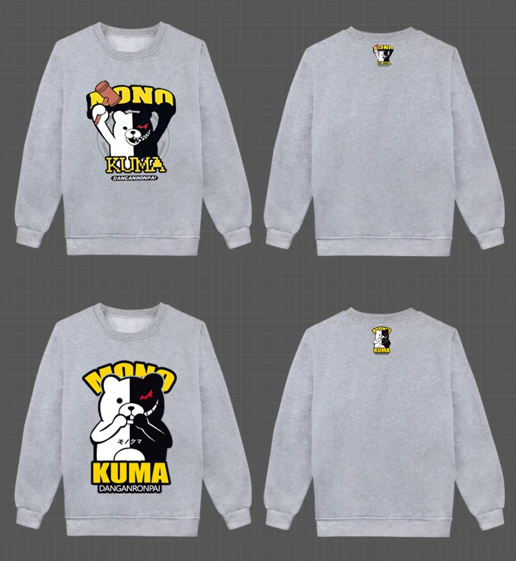 Аниме Danganronpa Косплей Монокума костюм унисекс черный белый медведь длинный рукав