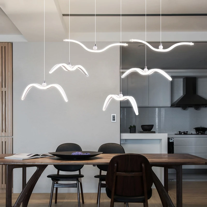

Nordic Design Seagull Led Chandeliers For Bar/Kitchen Birds Chandelier Ceiling Acrylic Lustre Suspension Luminaire Light Fixture