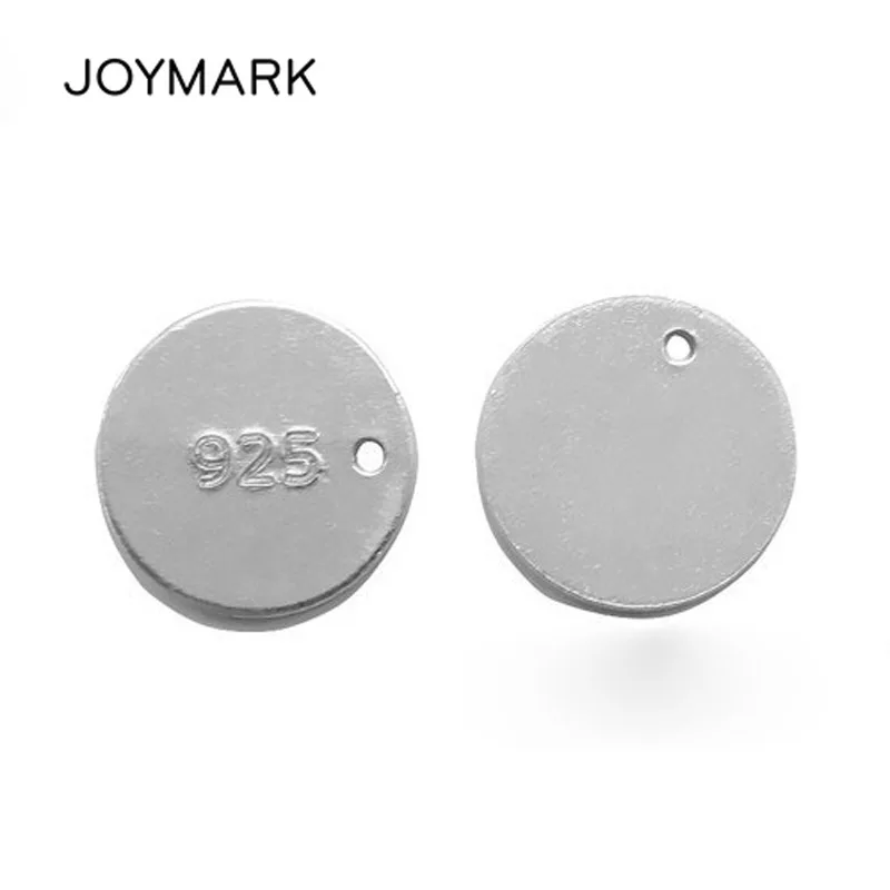 30 шт./лот 10 мм серебро круглый штамповка метки 925 по надписям Серебрянные Подвески