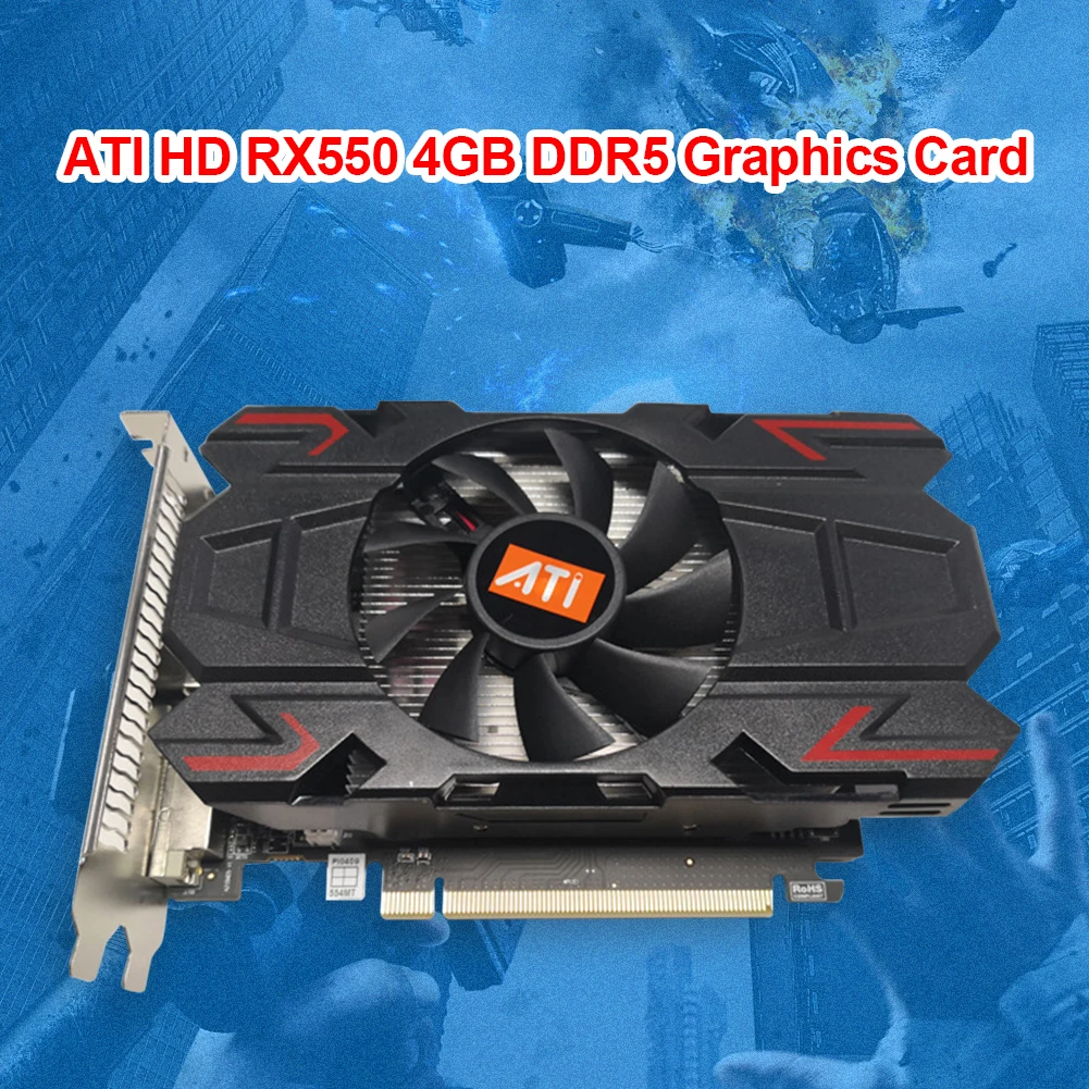 Игровая графическая карта AMD ATI RX550/ATI 7670/R7350/ATI 6770 1/2/4 Гб 2 0 бит DDR5 GDDR5 PCI-E HDMI DVI VGA