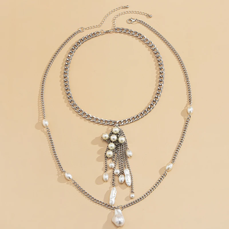 

Imitation Pearl Round Beads High Quality Catholic Cross Bead Necklace Cross Necklace Religious Pendant 2021 Jewelry Wholesale