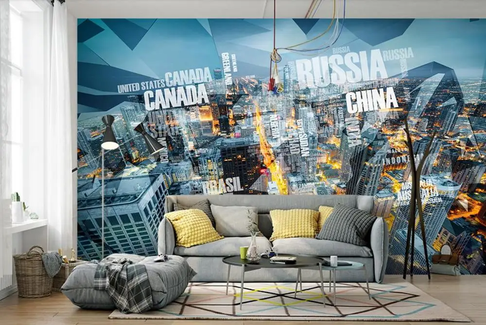 Стереоскопические 3d обои современная городская настенная бумага настенные для