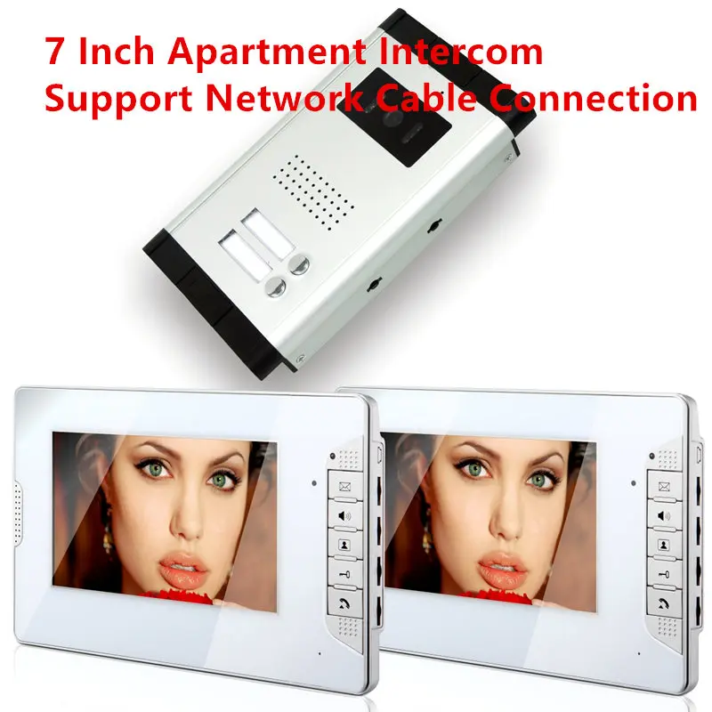 

7" Apartment Wired Video Interphone Audio Intercom Door Bell Video Deurbel Intercom Door System For 2 Units Rooms