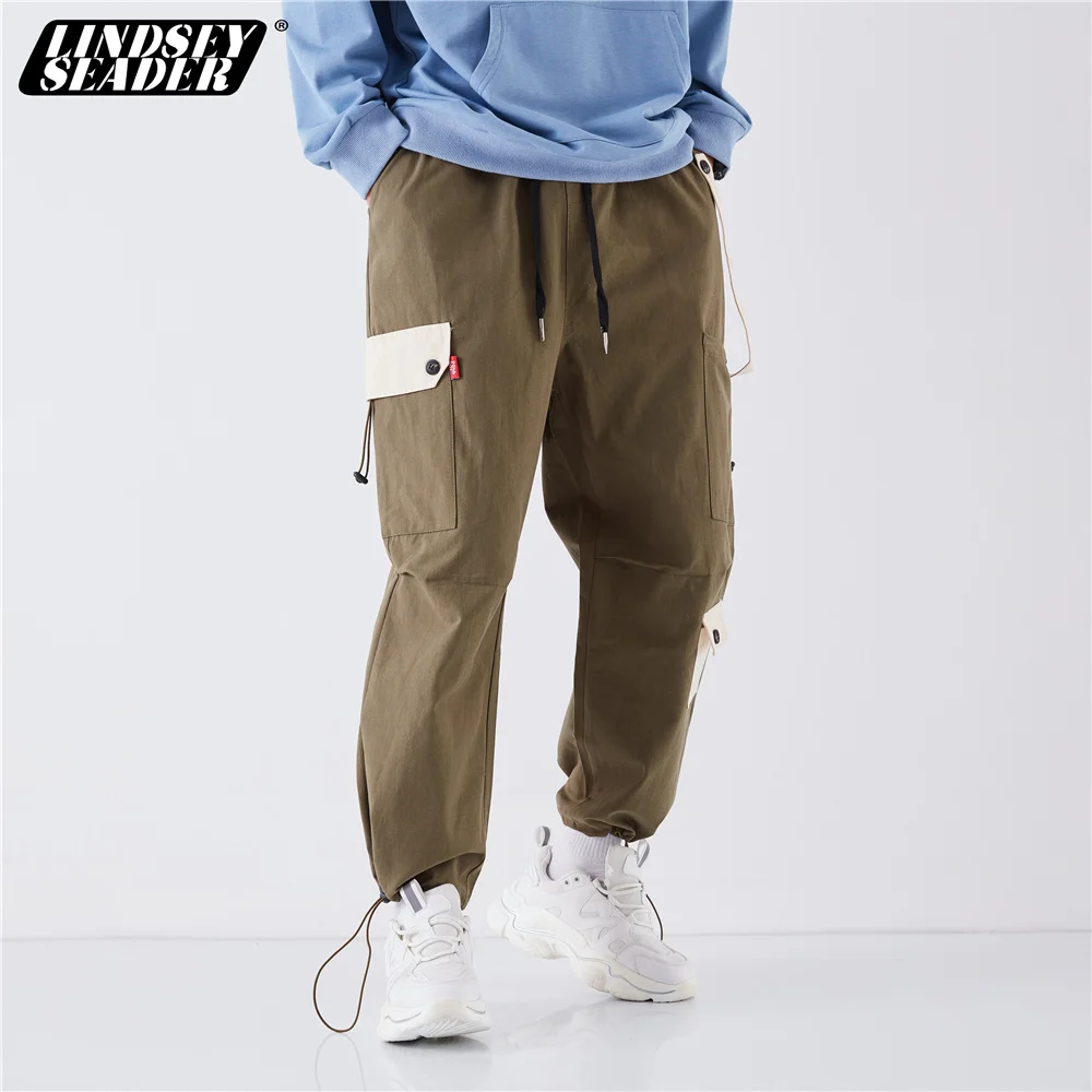 Модные брюки мужские однотонные повседневные цветные тренировочные 2020 хип хоп