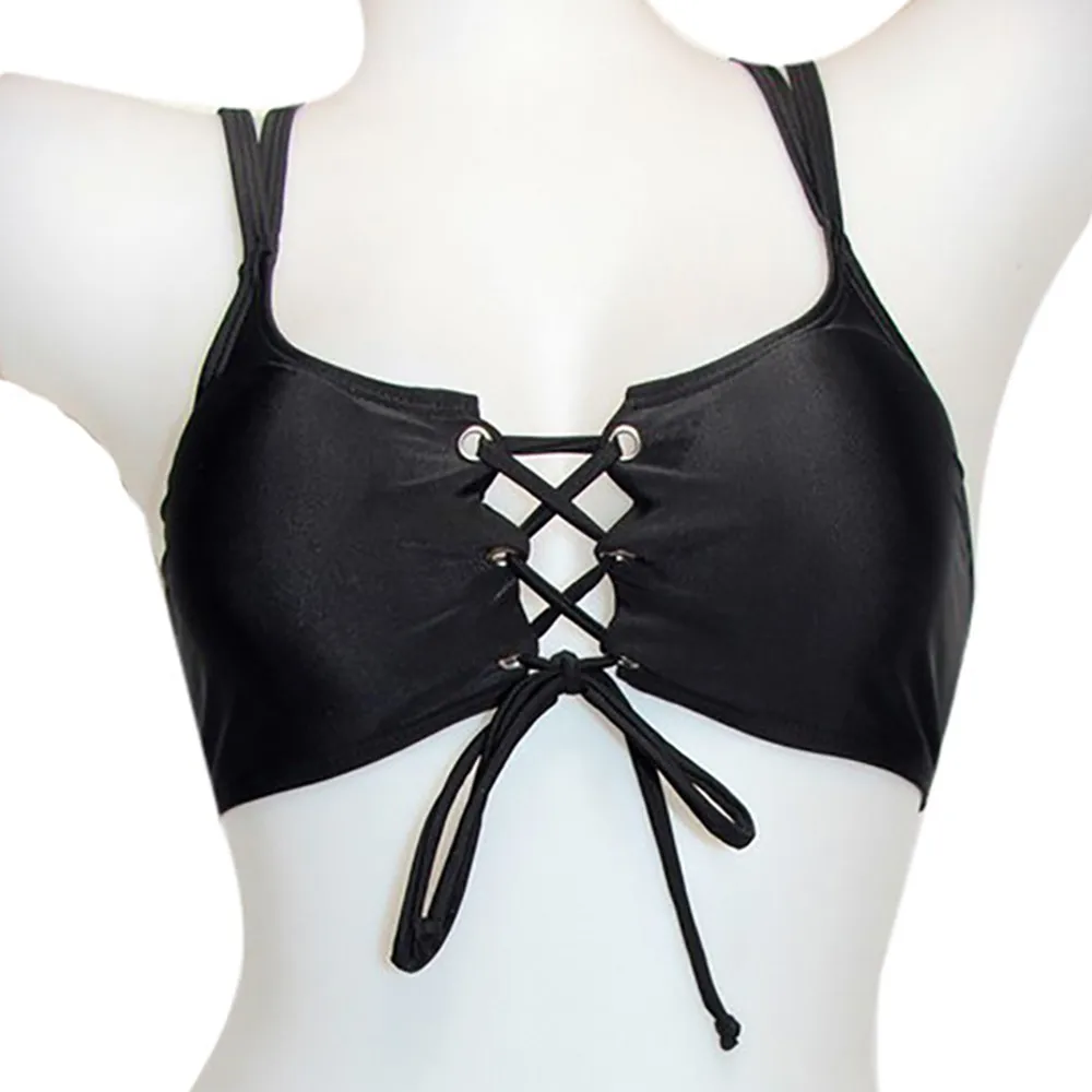 

25# Sexy Strap Bikini 2021 Women Drawstring Swimsuit Bandage Push-up Swimwear Women Padded Bra Beachwear