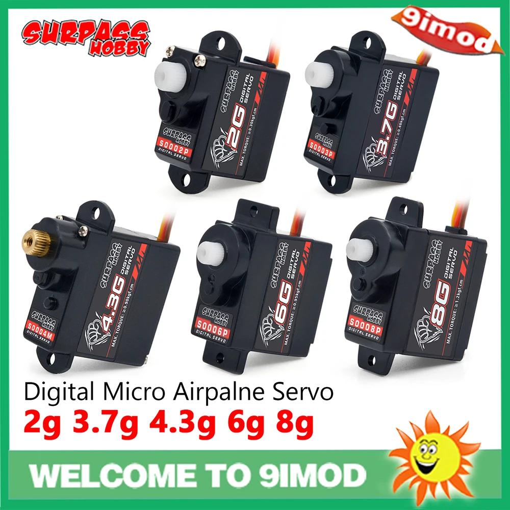 

Цифровой сервопривод Surpass Hobby для самолета 2g 3,7g 4,3g 6g 8g Micro Mini сервопривод для радиоуправляемого автомобиля 1/24