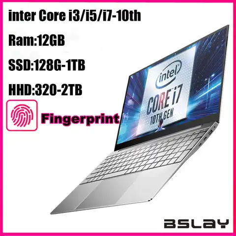 15,6-дюймовый ноутбук 1920x108 0 IPS ноутбук 12 Гб ОЗУ ТБ SSD ноутбуки Windows 10 Intel core i3/i5/i7-10th Wifi Распознавание отпечатков пальцев компьютер