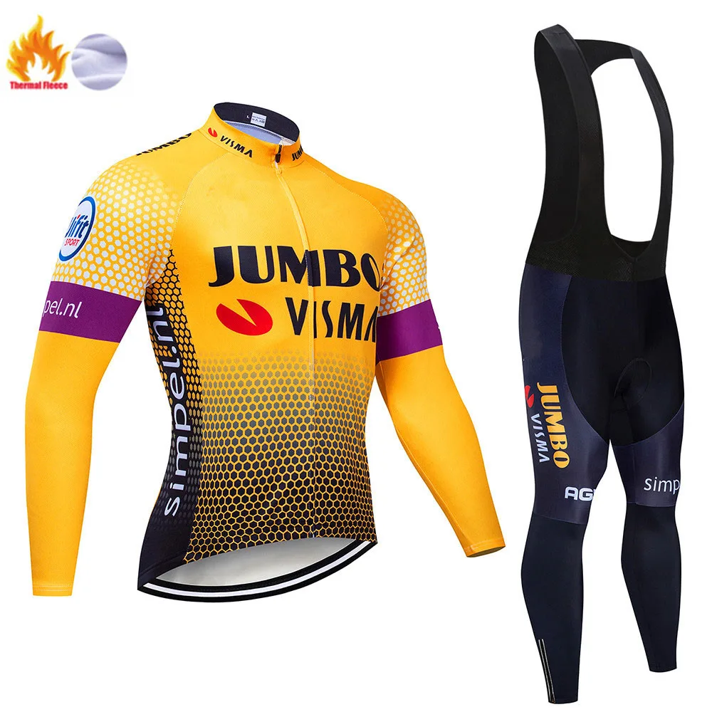 Cycling suit Lotto Jumbo Зимняя Теплая Флисовая велосипедная Джерси для езды на велосипеде Спортивная одежда для mtb велосипеда зимняя велосипедная одежда мужская Профессиональная командная трикотажная одежда - Color: Cycling suit