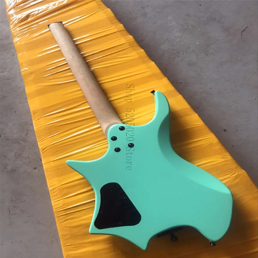Headless electric guitar 6 string art body flame maple ebony fingerboard free shipping | Спорт и развлечения