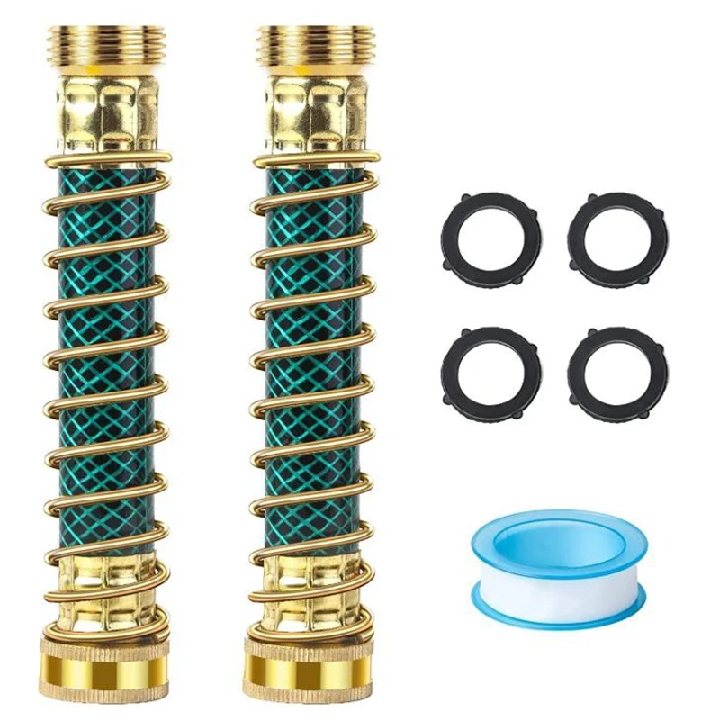 

Garden Hose Extension Adapter,3/4 Inch Flexible Hose Protector,with Spring,Water Hose Extension,Hose Kink Connector