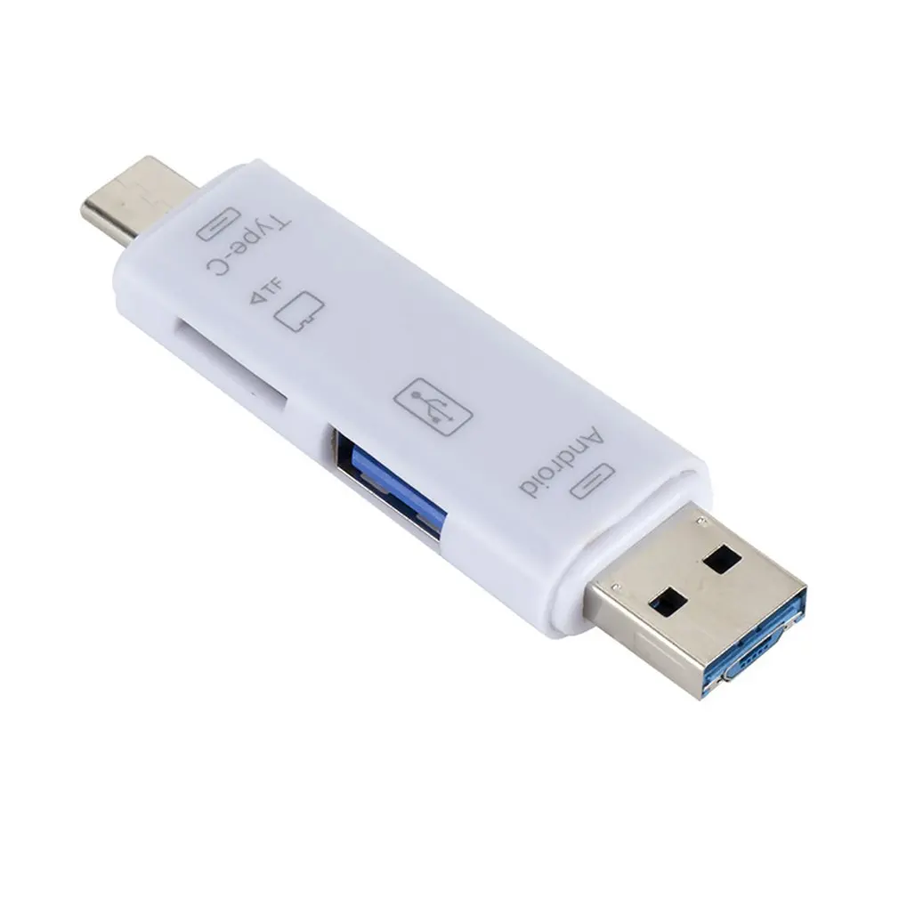 

5 in 1 USB 3.0 Type C / USB / Micro USB SD TF Memory Card Reader OTG Adapter Connector High Speed Memory Card Reader PCI-E Riser