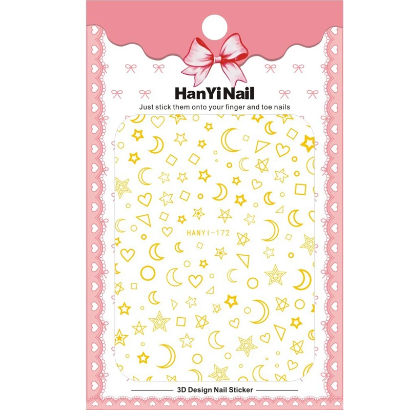 3D наклейка для ногтей Япония сделай сам наклейки Типсы звезды луна