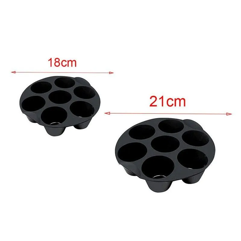 

18cm/21cm Silicone Air Fryer Molds Cupcake Cake Muffin Pans Cups Baking Cake C8P9