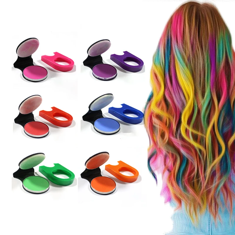 Горячая 6 цветов краска для волос портативная меловая пудра Сделай Сам Временная