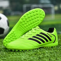 fashion green outdoor turf soccer shoes men grass training sports shoes kids adults children soccer cleats unisex football shoes