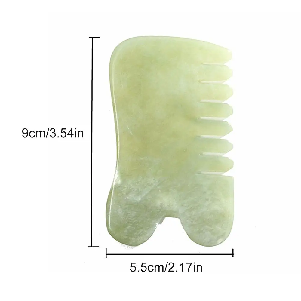 Натуральный Нефритовый камень гуаша доска в форме расчески массаж здоровая