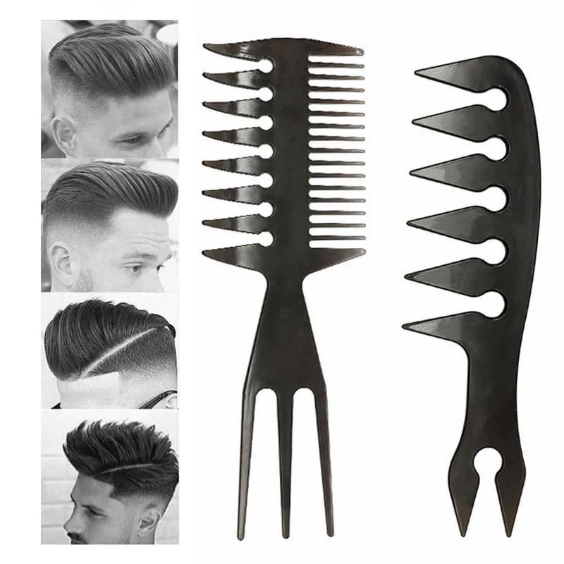 

Professional Double Side Tooth Combs Fish Bone Shape Hair Brush Barber Hair Dyeing Cutting Coloring Brush Man Hairstyling Tool