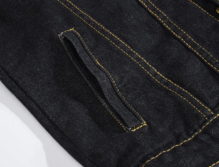 джинсовая куртка мужская Роскошные однотонные повседневное Тонкий Мужская плюс