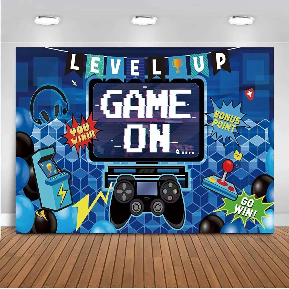 

Синий Виниловый фон для фотосъемки с изображением игровой комнаты
