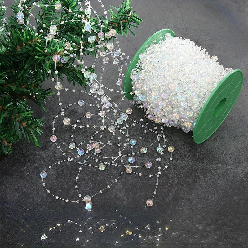 

Transparent Colorful Pearl String Chain for Wedding Party Home Room Handmade DIY Jewelry Props Birthday Carnival