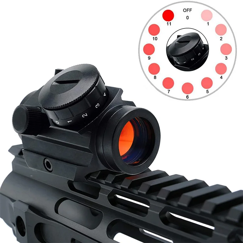 

T1 Mini Red Dot Sight 1x25 TRS-25 Holographic Optics Riflescope 11 Adjustable Brightness HD 20mm Rail Mount for Hunting Air Gun