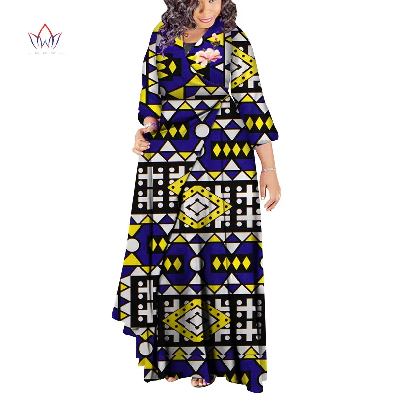 African Fashion Autumn Plus Size Women Trench Coat Traditional African Wax Print Clothing Dashiki Casual Outwear WY3478